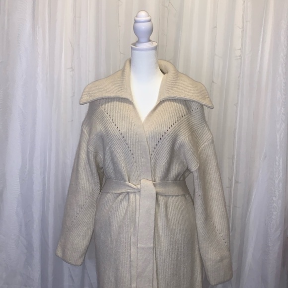 Express Ribbed Collared Belted Duster Cardigan - Picture 6 of 10